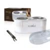 Scaldacera Italwax doppio con scatola, coperchio e pinza