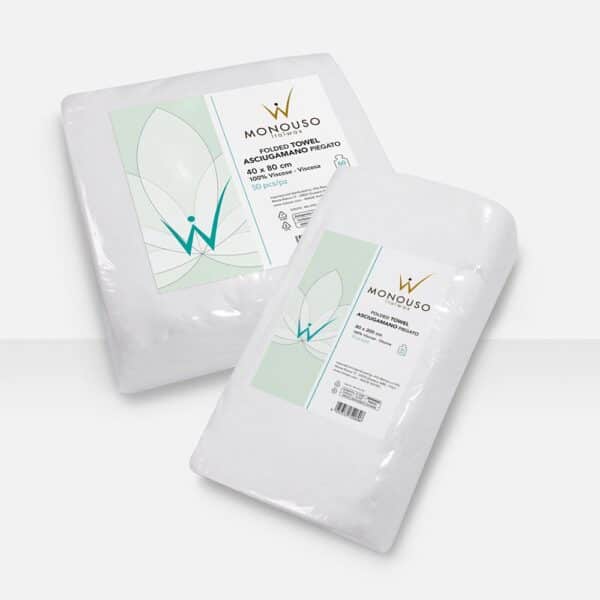 Asciugamano piegato 2 misure 40X80cm e 80X200 cm