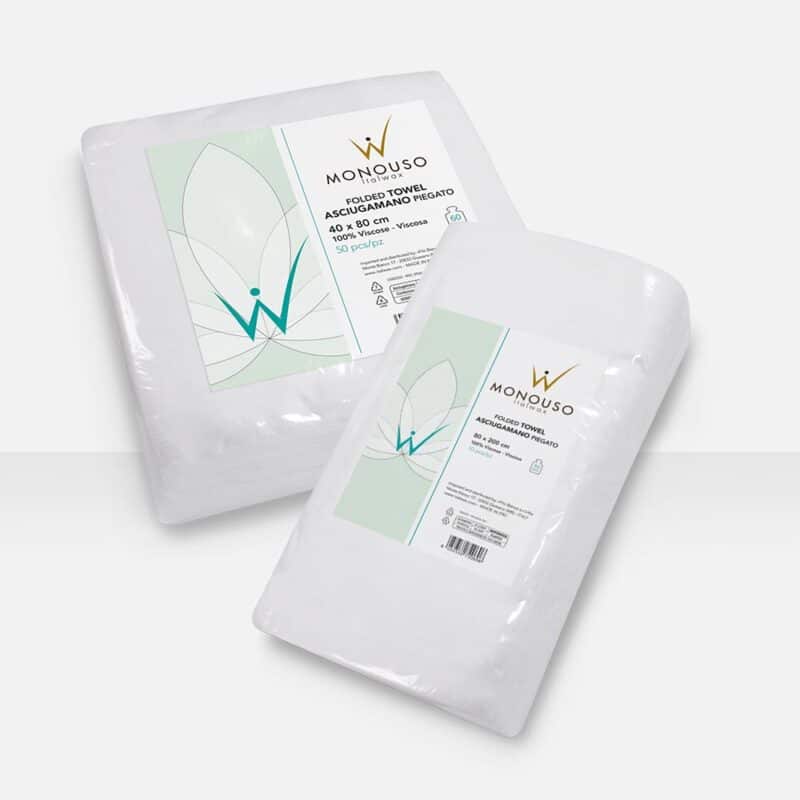 Asciugamano piegato 2 misure 40X80cm e 80X200 cm